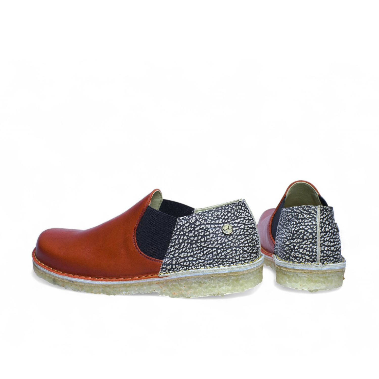 Zapato Fragata Mujer Rojo Carmín y Jaspe