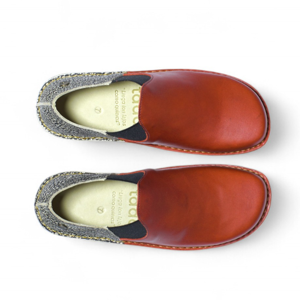 Zapato Fragata Mujer Rojo Carmín y Jaspe