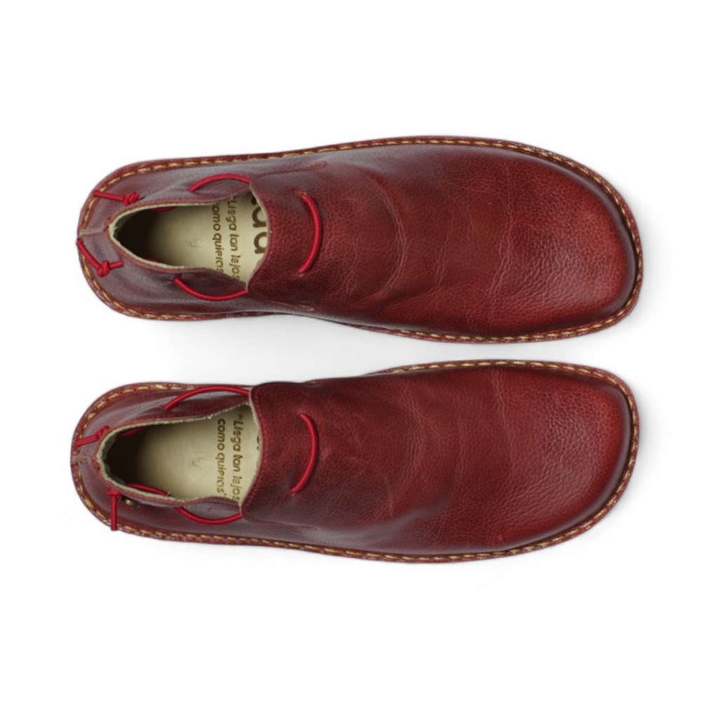 Zapato Original Mujer Rojo Poro Rústico