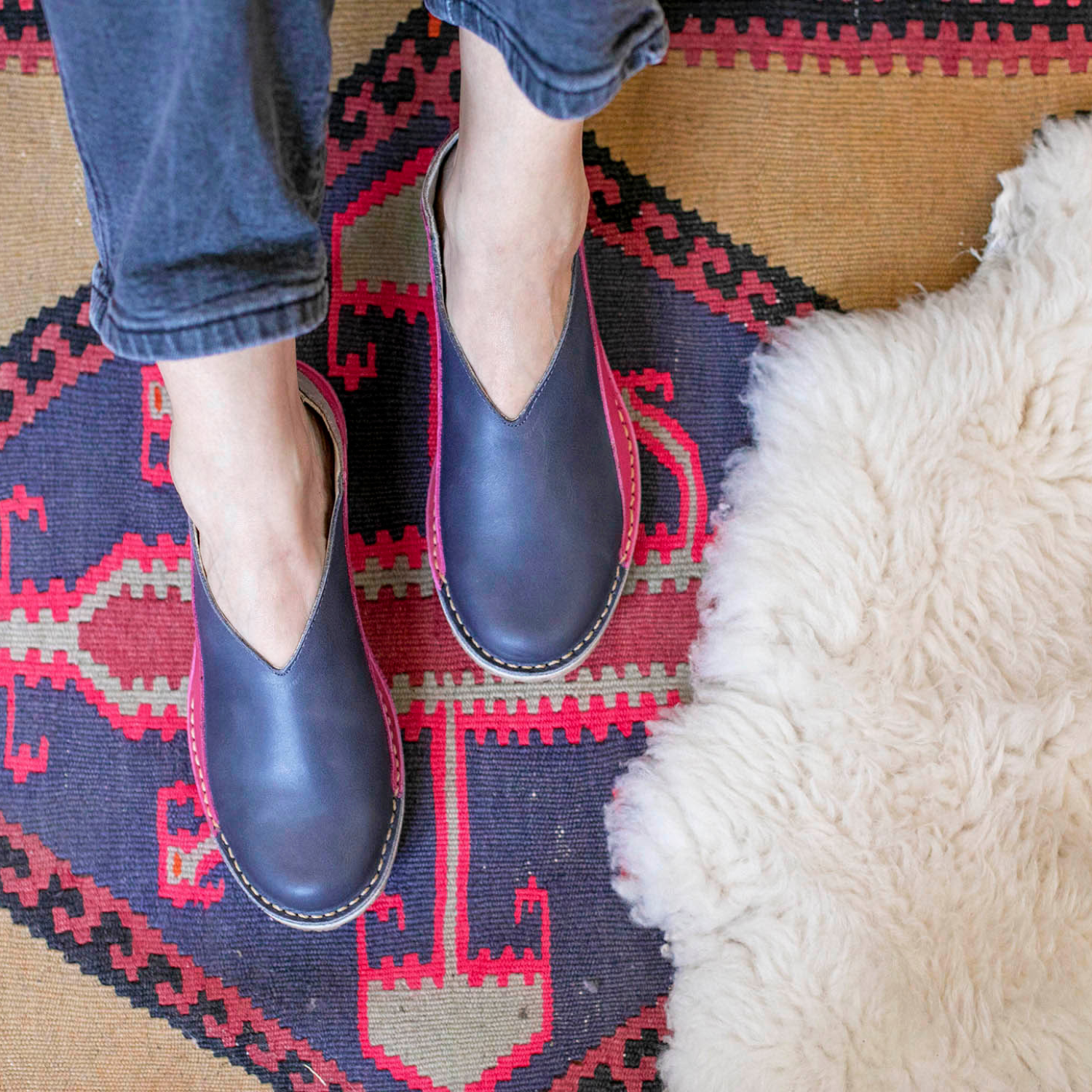 Zapato Mitsue Mujer Azul Cobalto Fucsia
