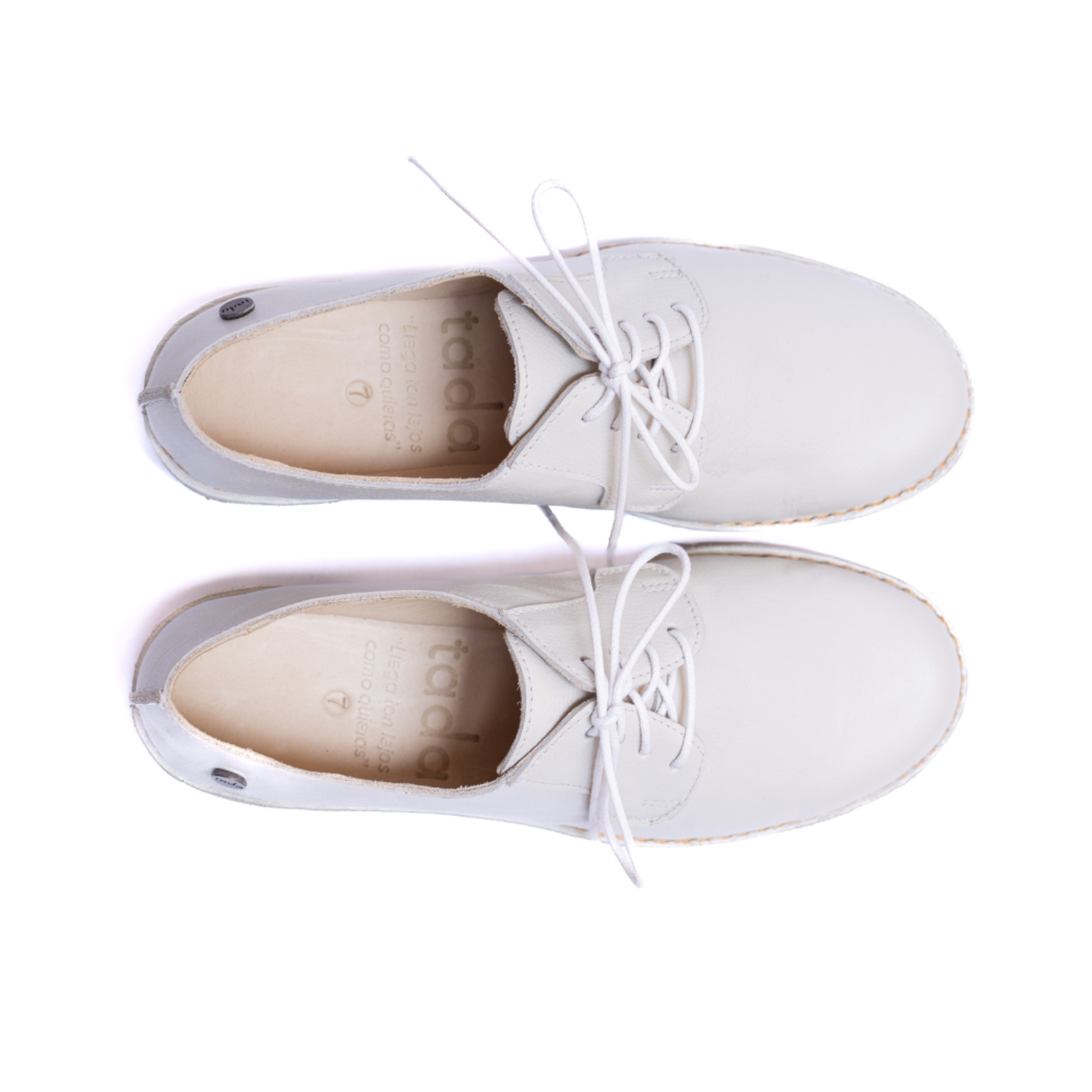 Zapato Derby Mujer Crema Poro