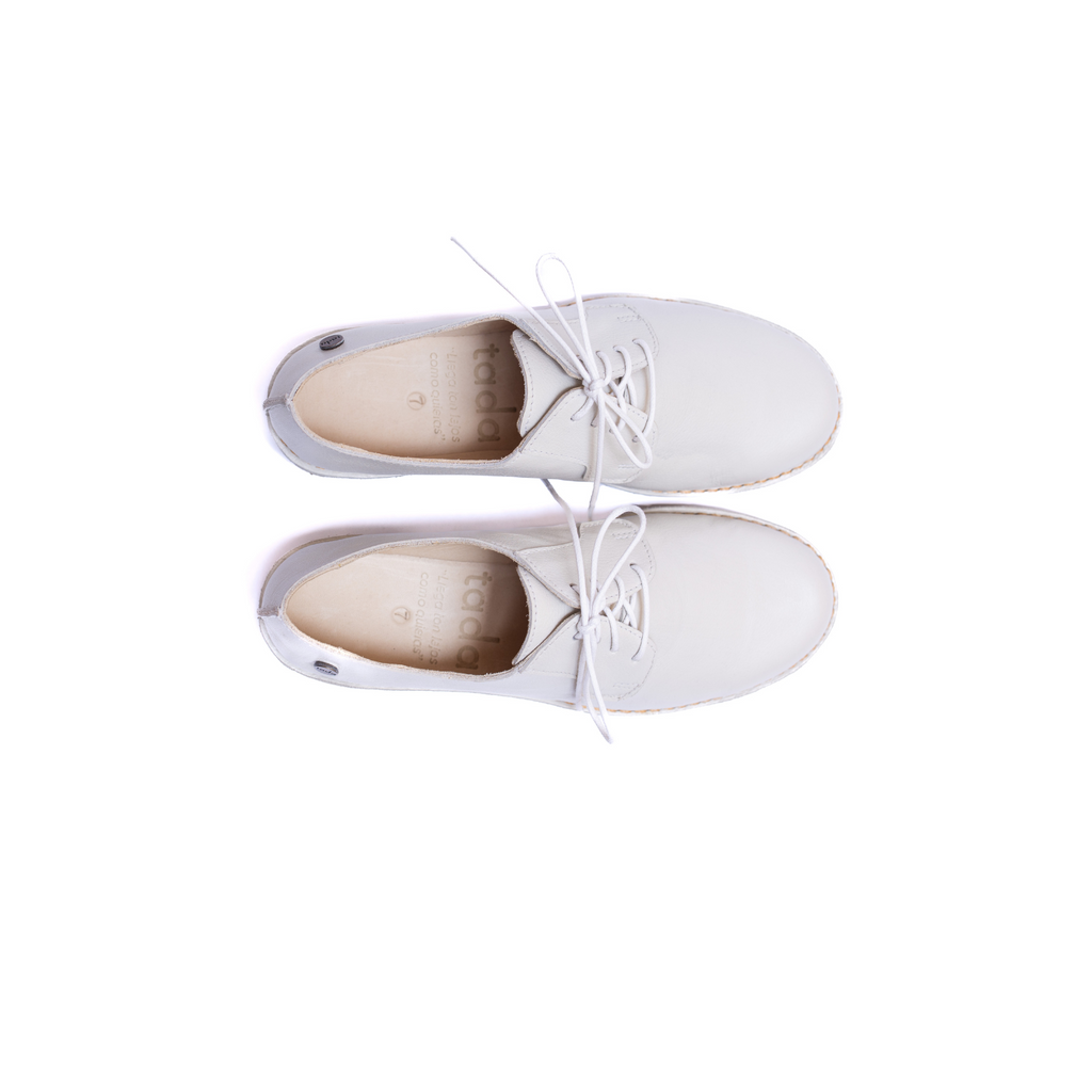 Zapato Derby Mujer Crema Poro