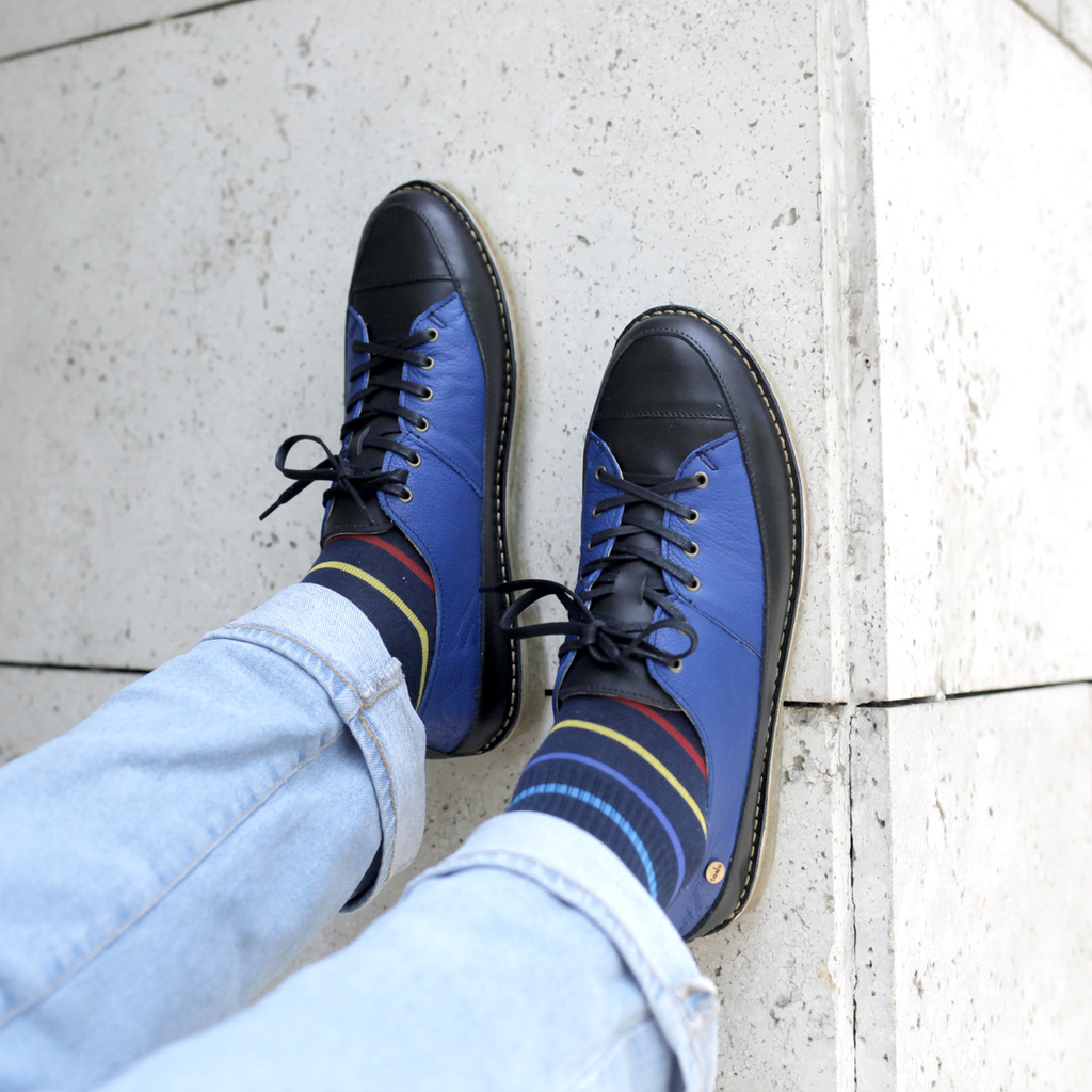Zapato Kutsu Hombre Azul Poro