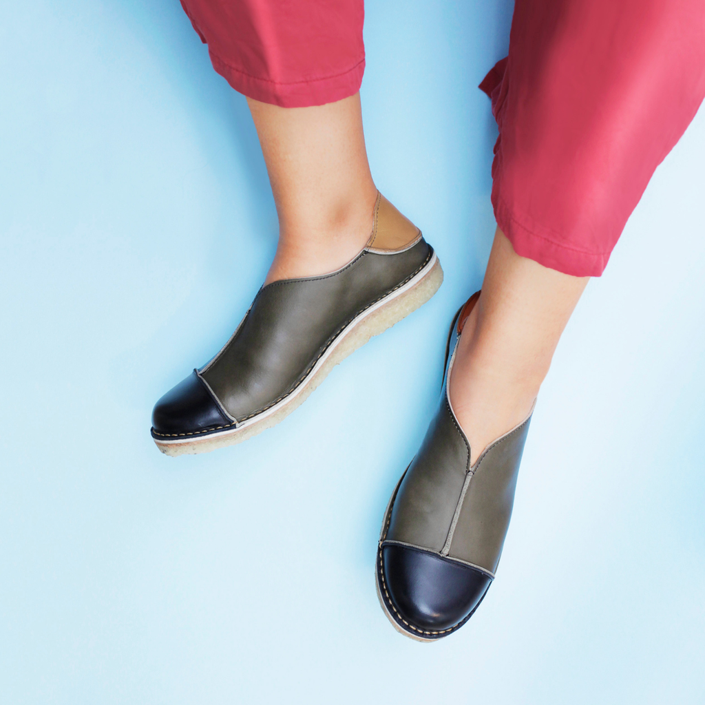 Zapato Eva Mujer Punta Negro - Olivo Cera