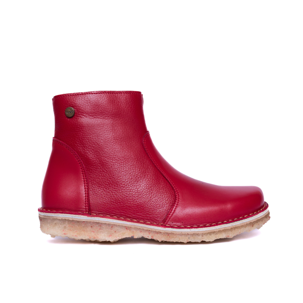 Botin Karma Mujer Rojo Liso Poro