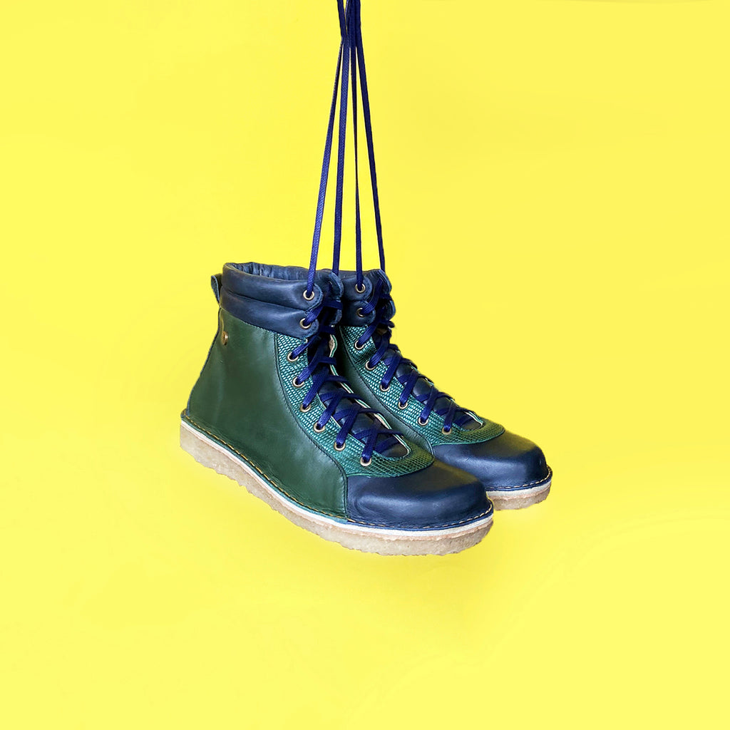 Botin Alpino Mujer azul marino y verde