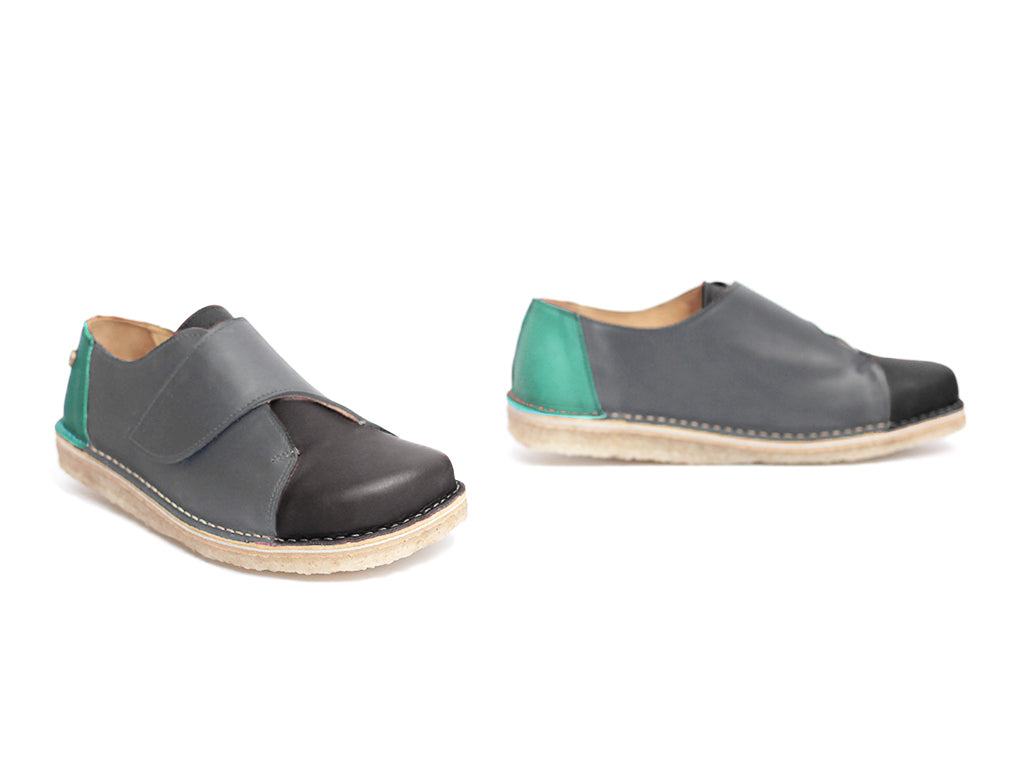 Zapato Arno Mujer Negro Gris Turquesa