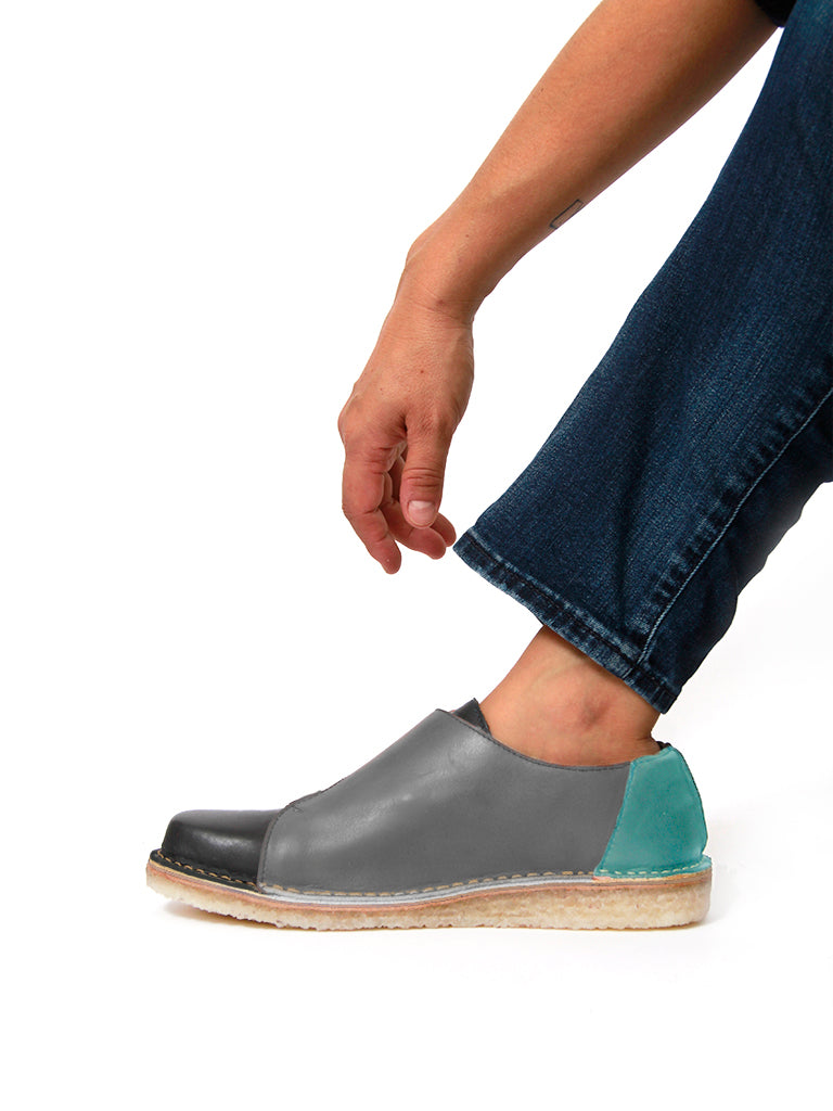 Zapato Arno Mujer Negro Gris Turquesa
