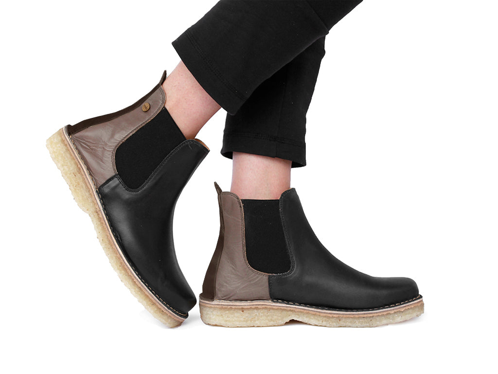 Botín Beat Mujer Negro Gris