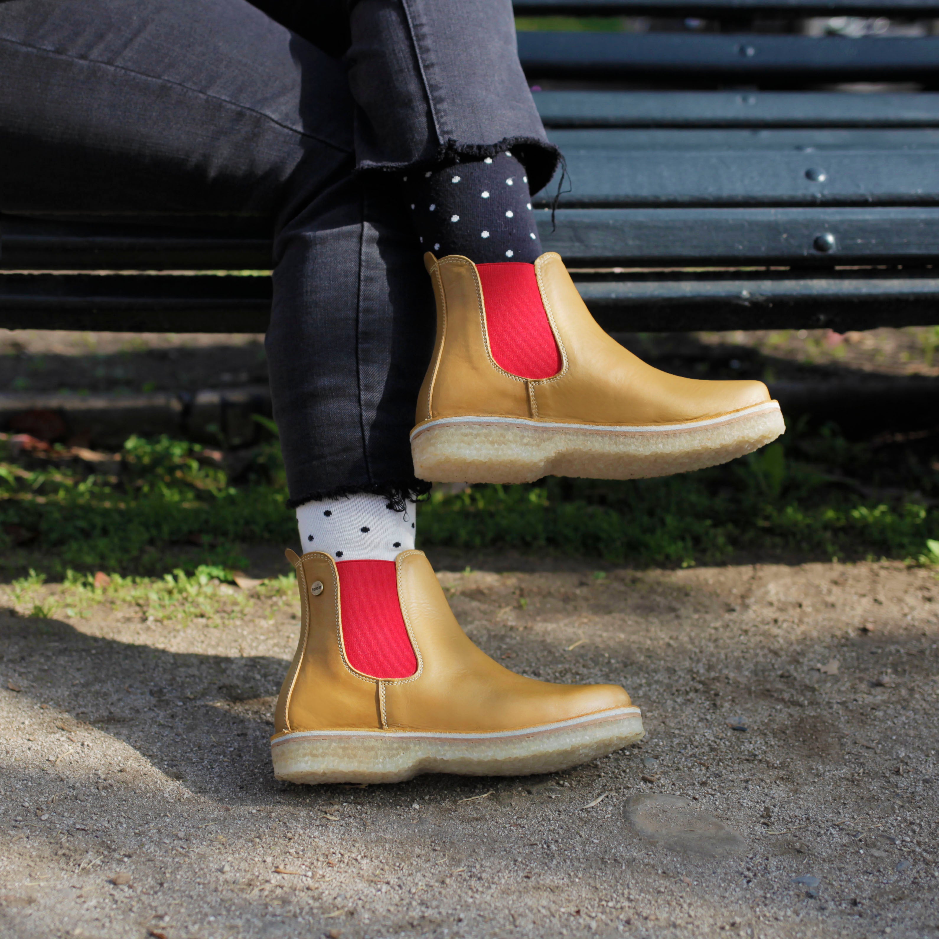 Botín Beat Mujer Pistacho Rojo