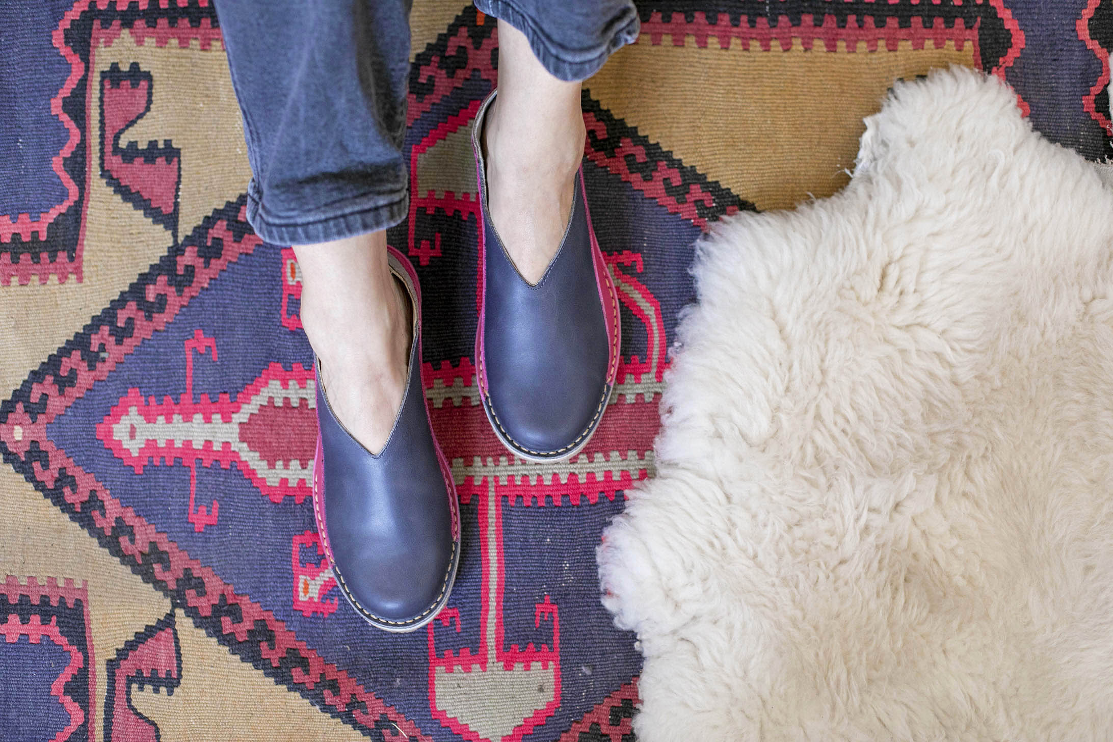Zapato Mitsue Mujer Azul Cobalto Fucsia