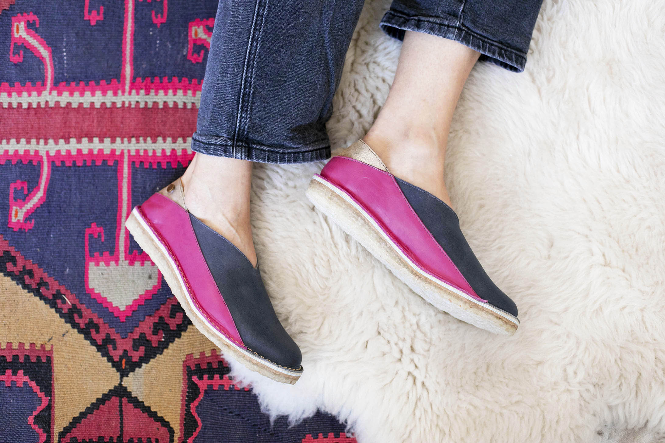 Zapato Mitsue Mujer Azul Cobalto Fucsia