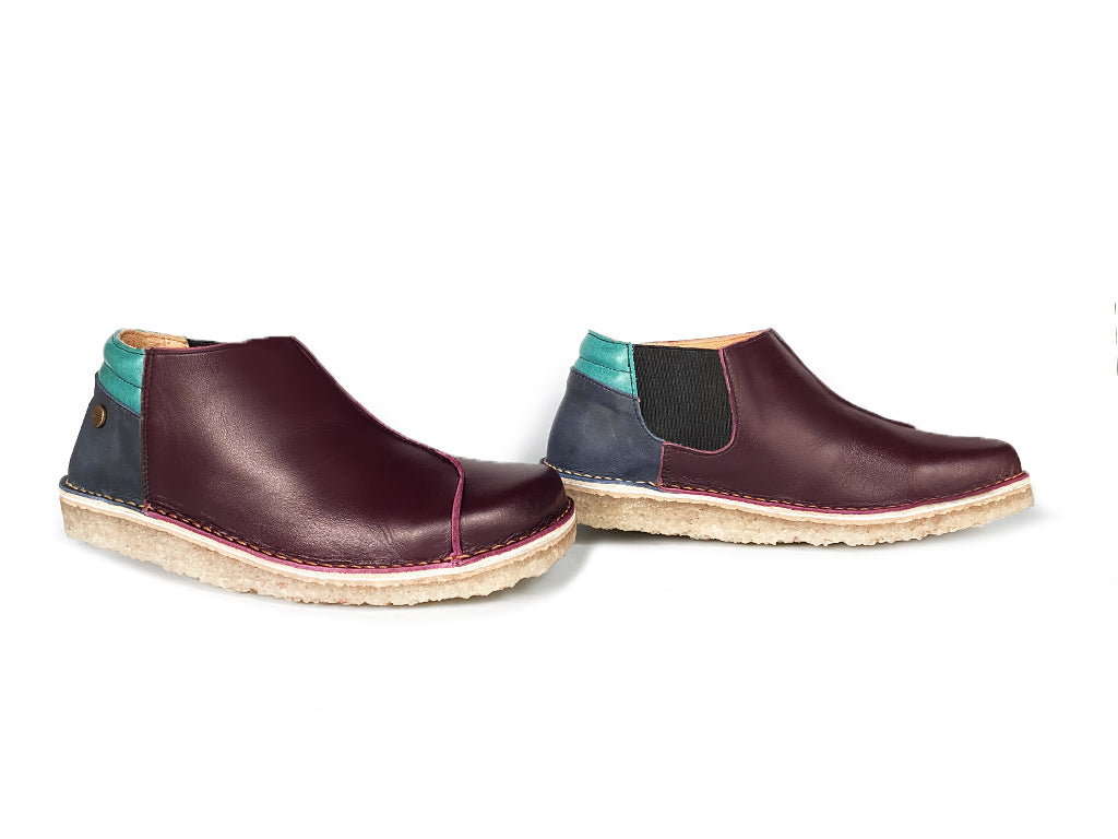 Zapato Nordico Mujer Burdeo Turquesa