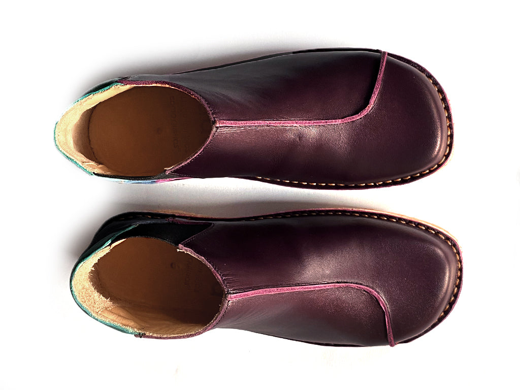 Zapato Nordico Mujer Burdeo Turquesa