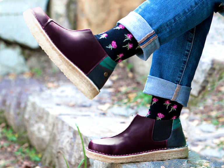 Zapato Nordico Mujer Burdeo Turquesa