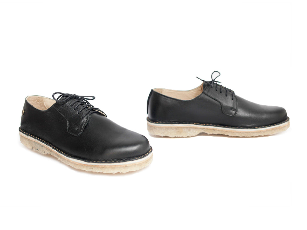 Zapato Derby Hombre Negro Poro