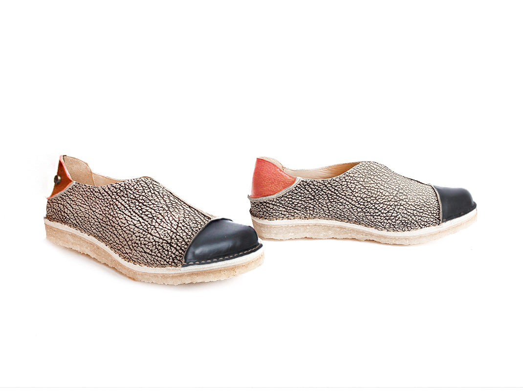 Zapato Eva Mujer Jaspe Talón Naranja
