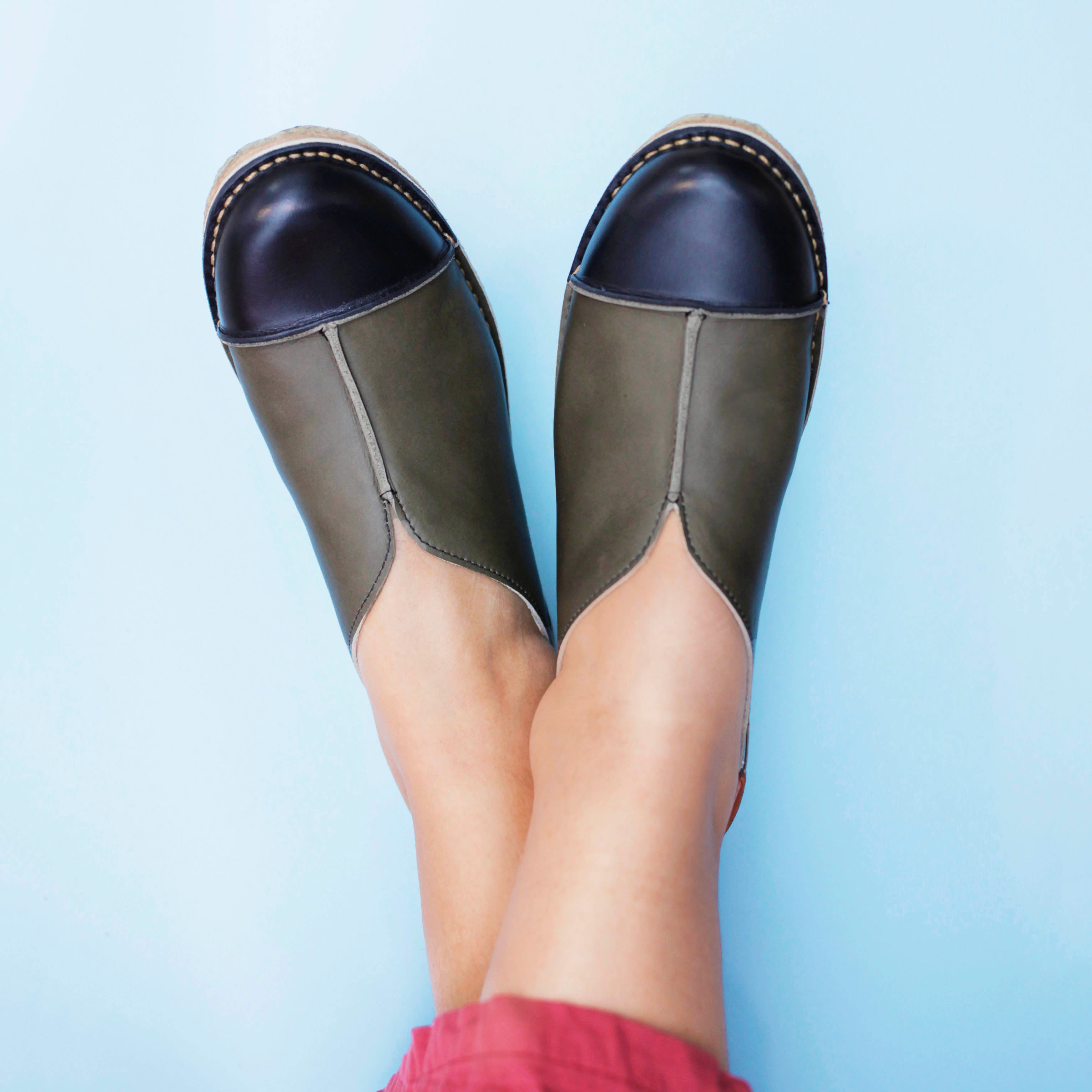 Zapato Eva Mujer Punta Negro - Olivo Cera