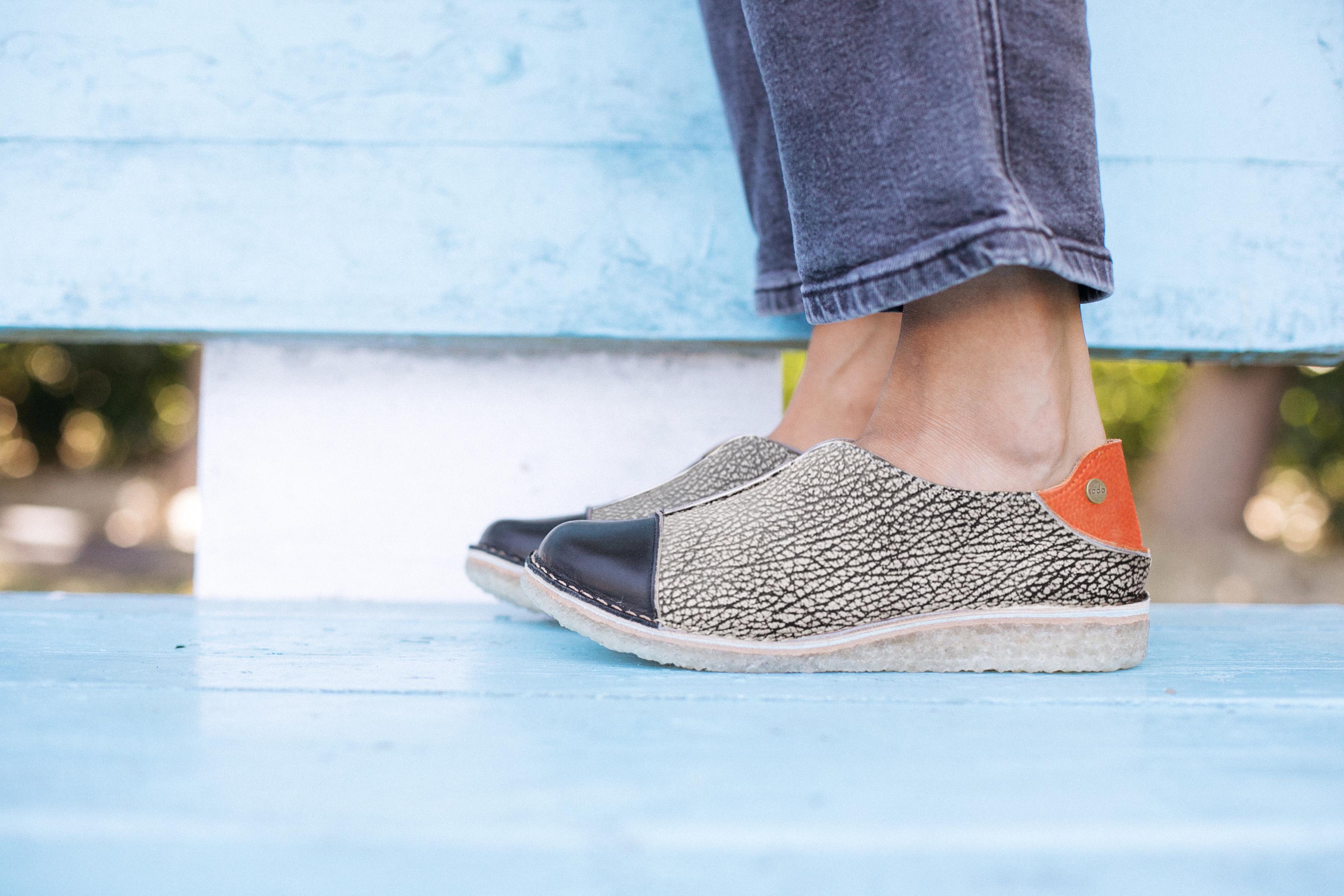 Zapato Eva Mujer Jaspe Talón Naranja