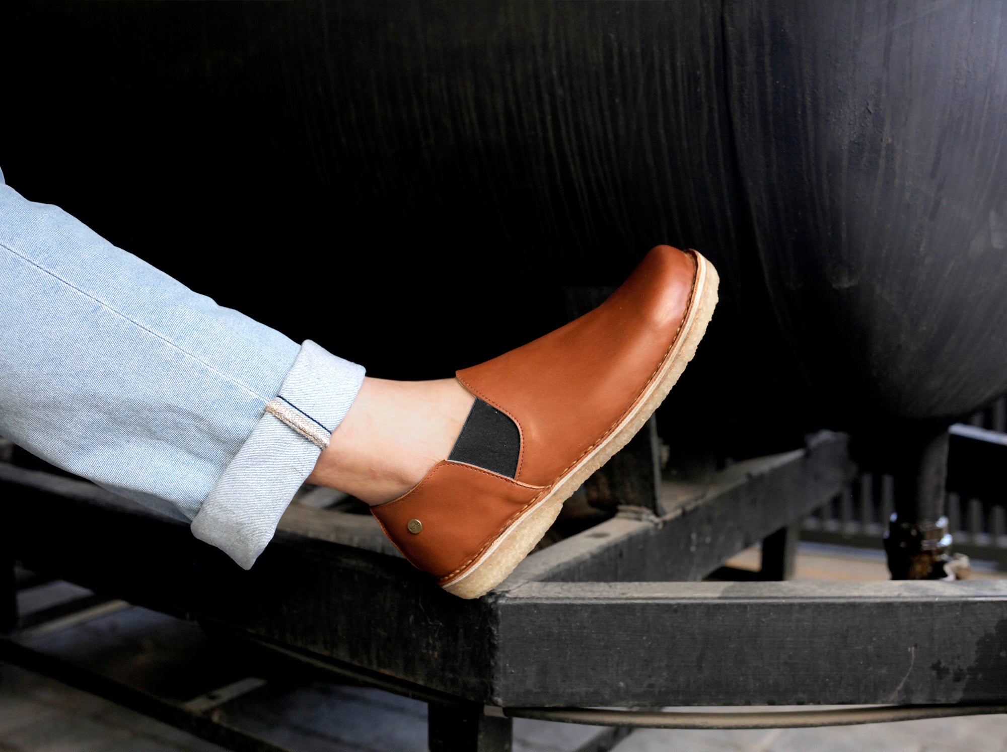 Zapato Fragata Hombre Caramelo - Elástico Negro