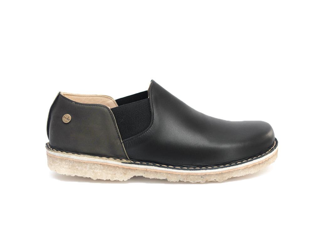 Zapato Fragata Hombre Negro Talón Olivo