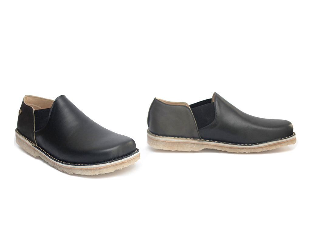 Zapato Fragata Hombre Negro Talón Olivo