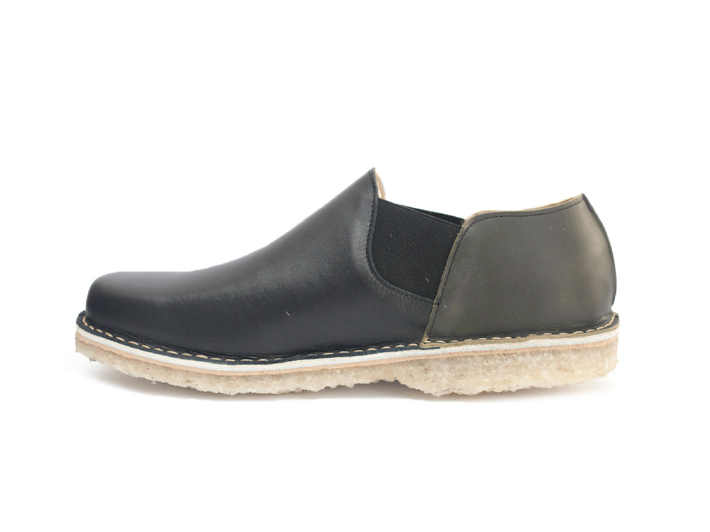 Zapato Fragata Hombre Negro Talón Olivo
