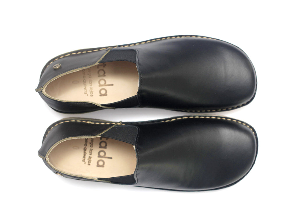 Zapato Fragata Hombre Negro Talón Olivo