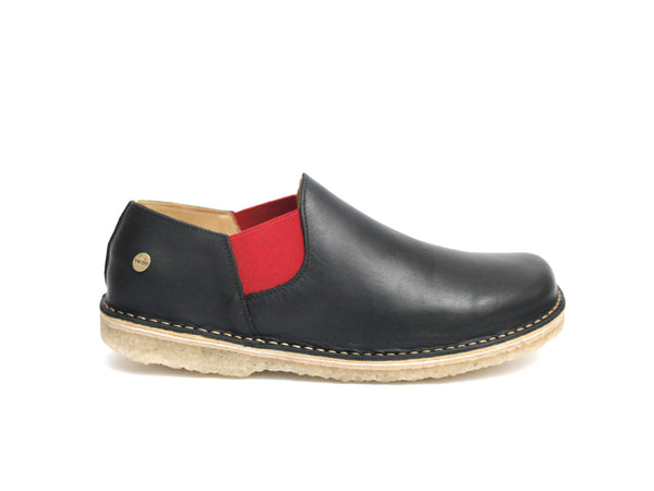 Zapato Mujer Fragata Negro - elastico rojo