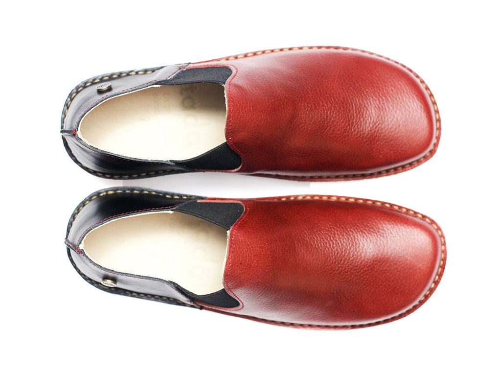 Zapato Mujer Fragata Rojo poro rustico y negro