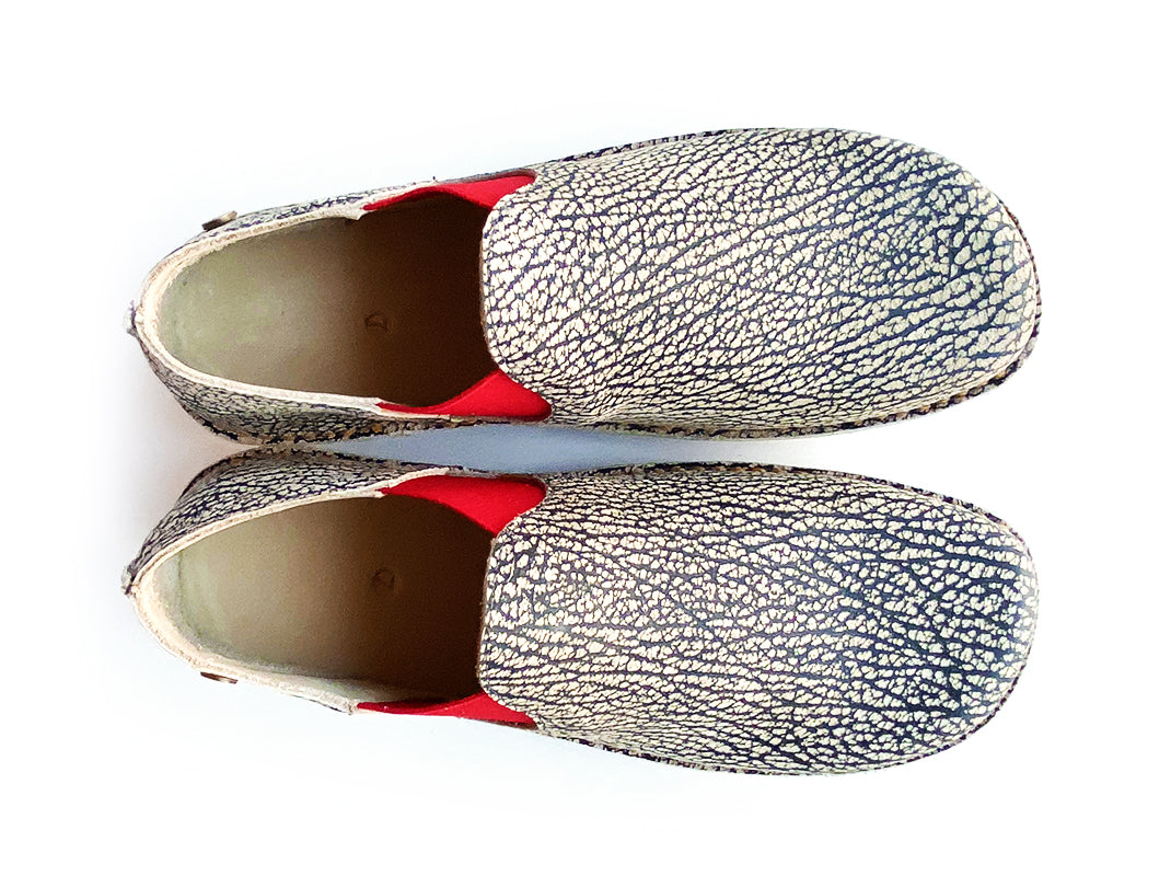 Zapato Fragata Mujer Jaspe - Elástico Rojo