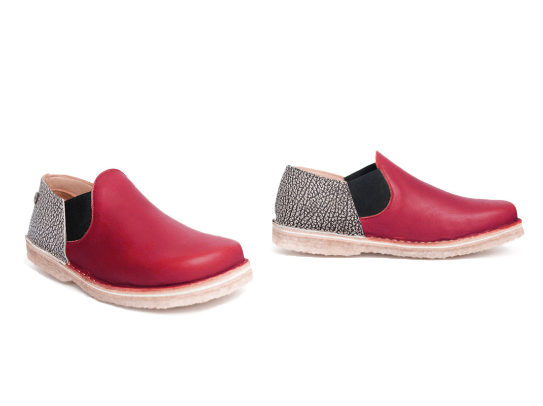 Zapato Fragata Mujer Rojo y Jaspe