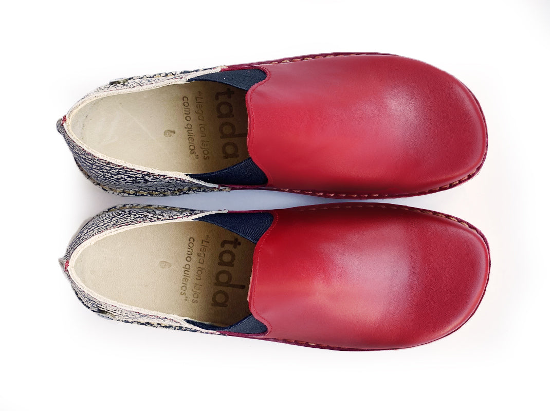 Zapato Fragata Mujer Rojo y Jaspe