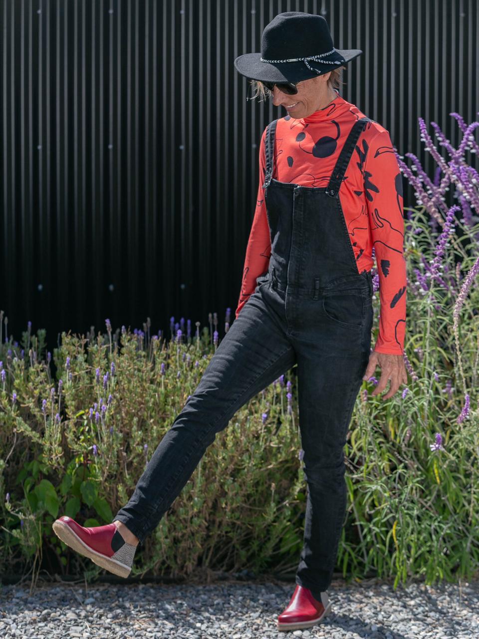 Zapato Fragata Mujer Rojo y Jaspe