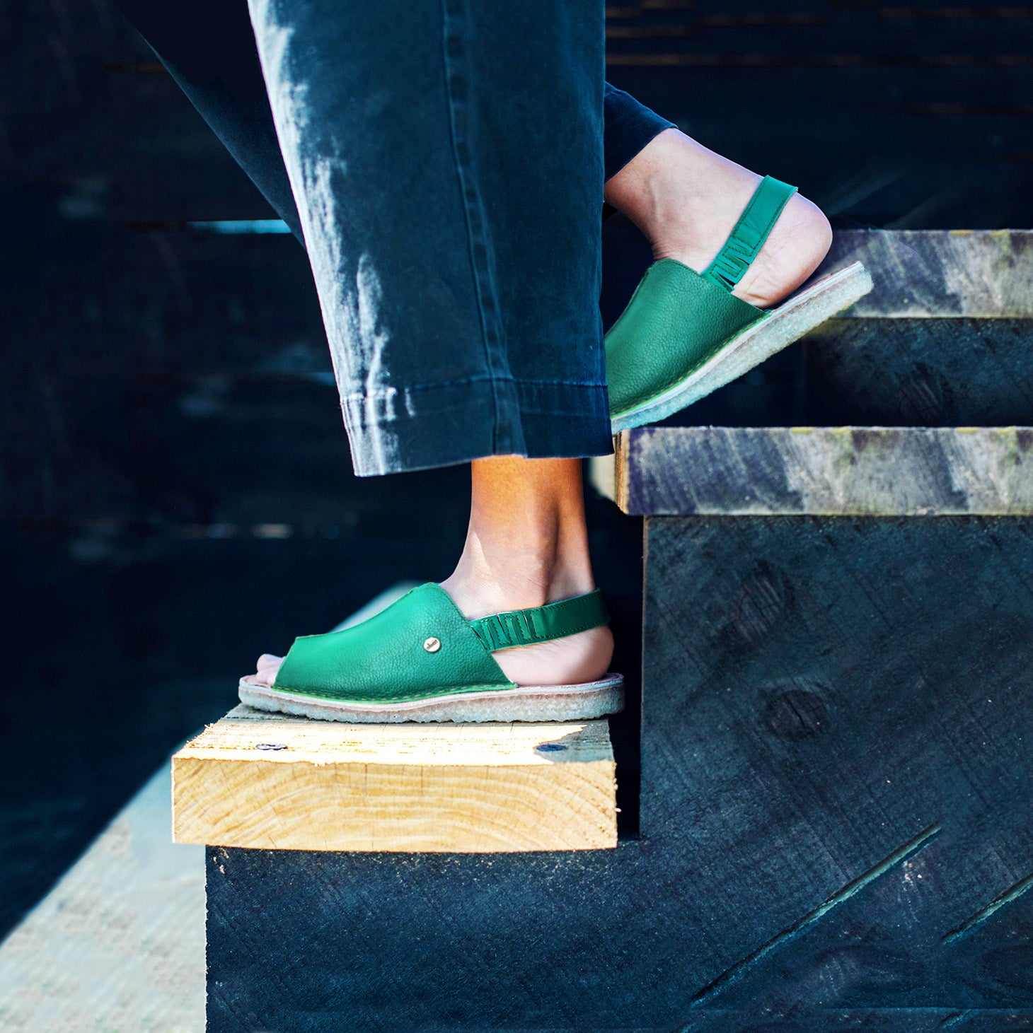 Sandalia Hiroko Verde Poro