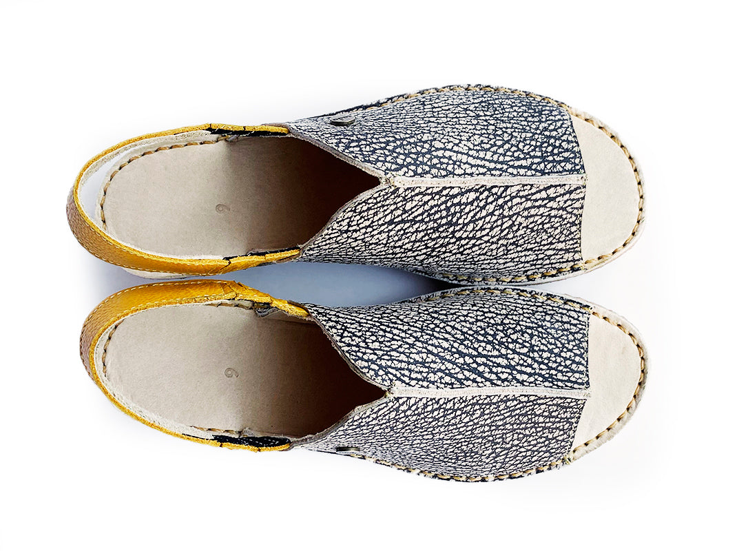 Sandalia Hiroko Jaspe y Amarillo