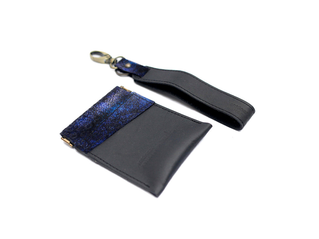 Kit Monedero y portallaves Azul metal Antunez Ketterer