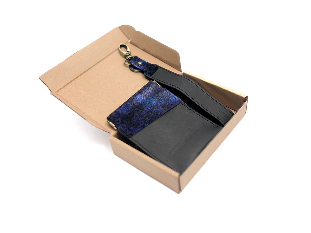 Kit Monedero y portallaves Azul metal Antunez Ketterer