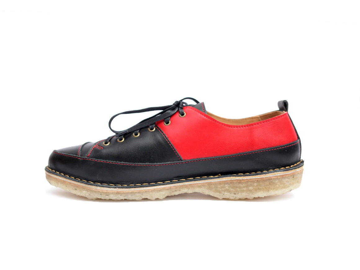 Zapato Kutsu Hombre Negro y Rojo