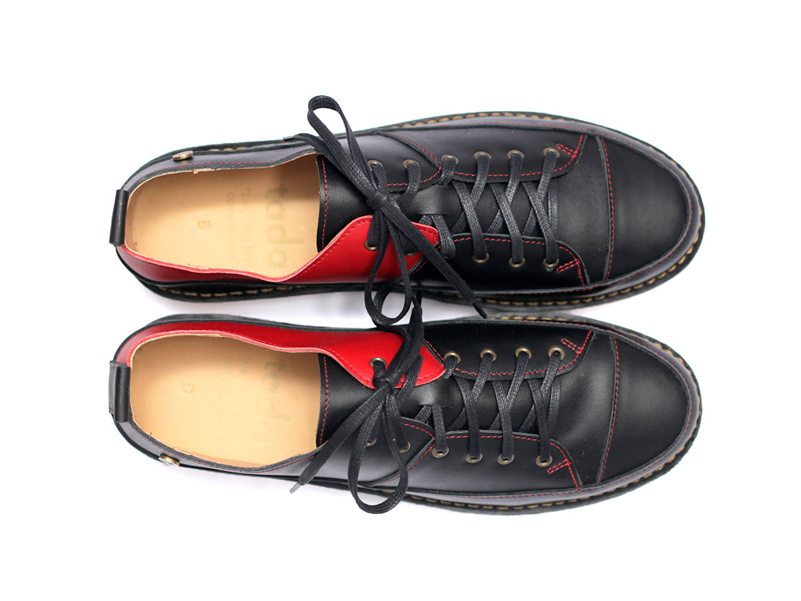 Zapato Kutsu Hombre Negro y Rojo