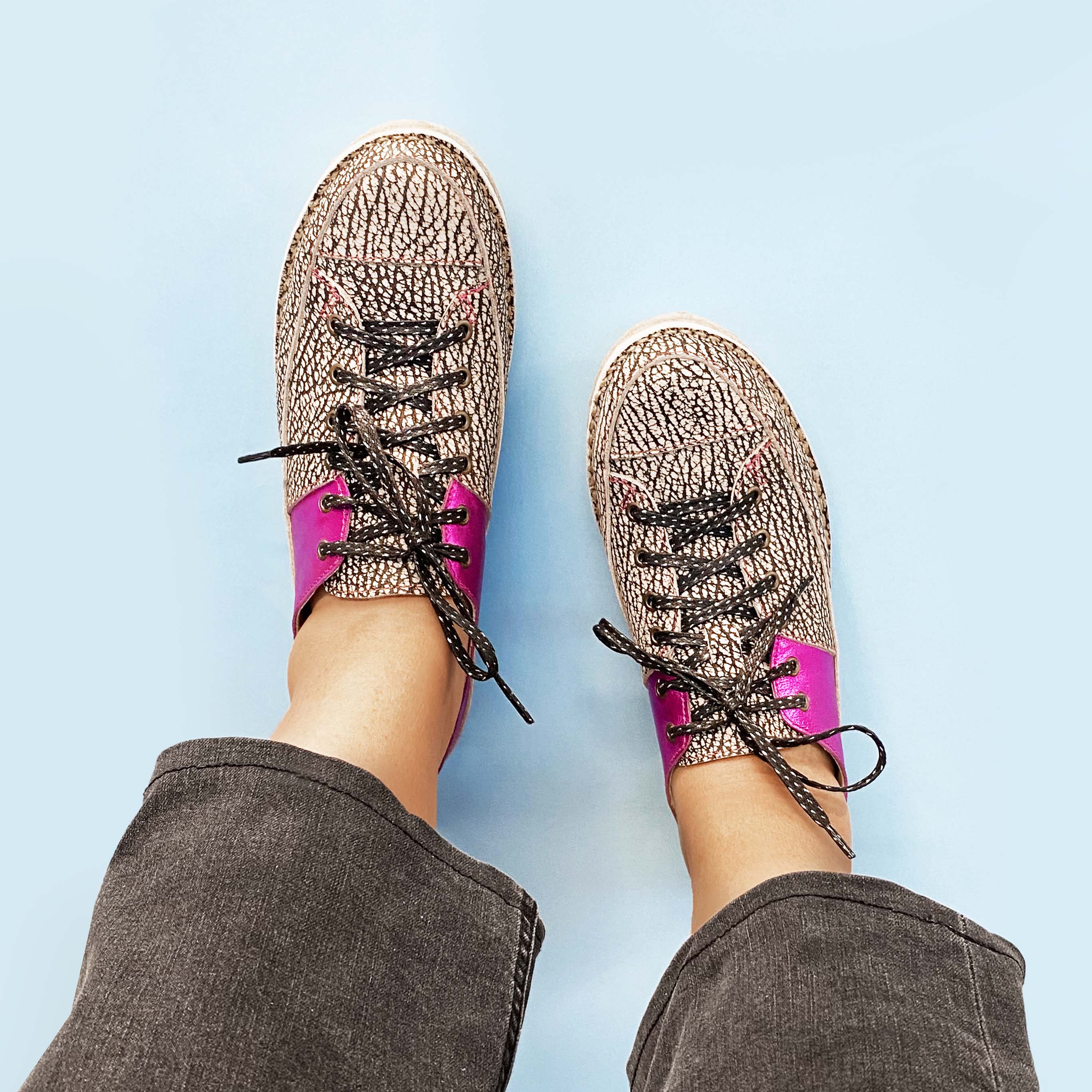 Zapato Kutsu Mujer Jaspe y Morado
