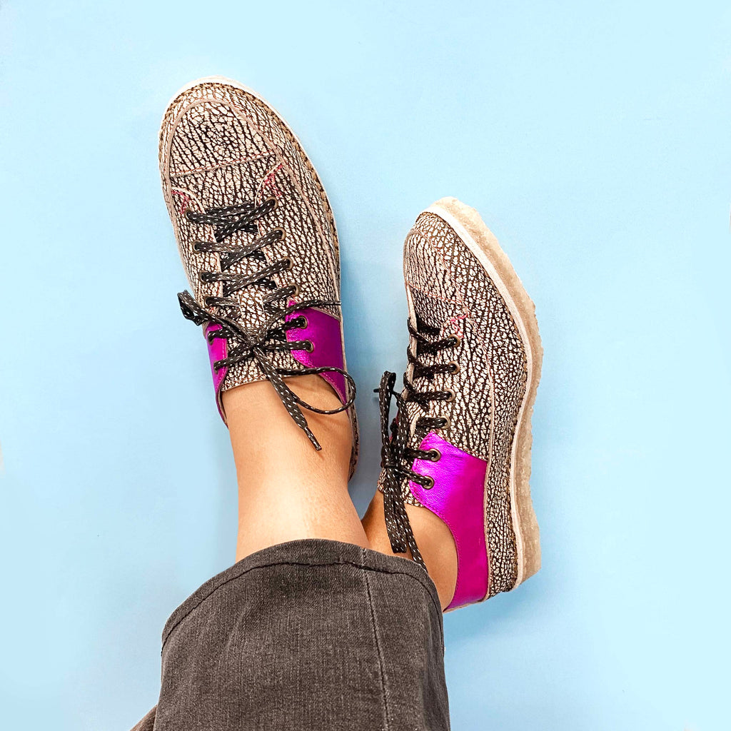 Zapatilla Kutsu Mujer Jaspe y Morado