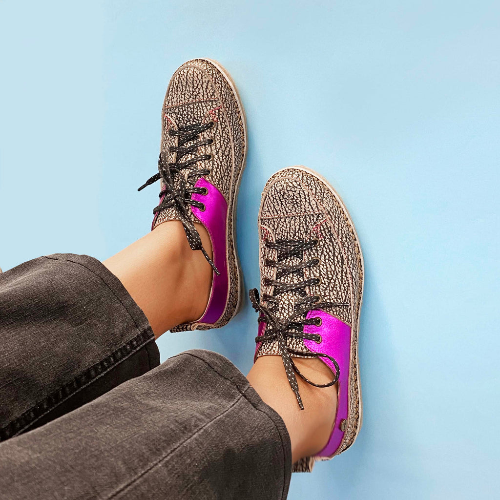 Zapatilla Kutsu Mujer Jaspe y Morado