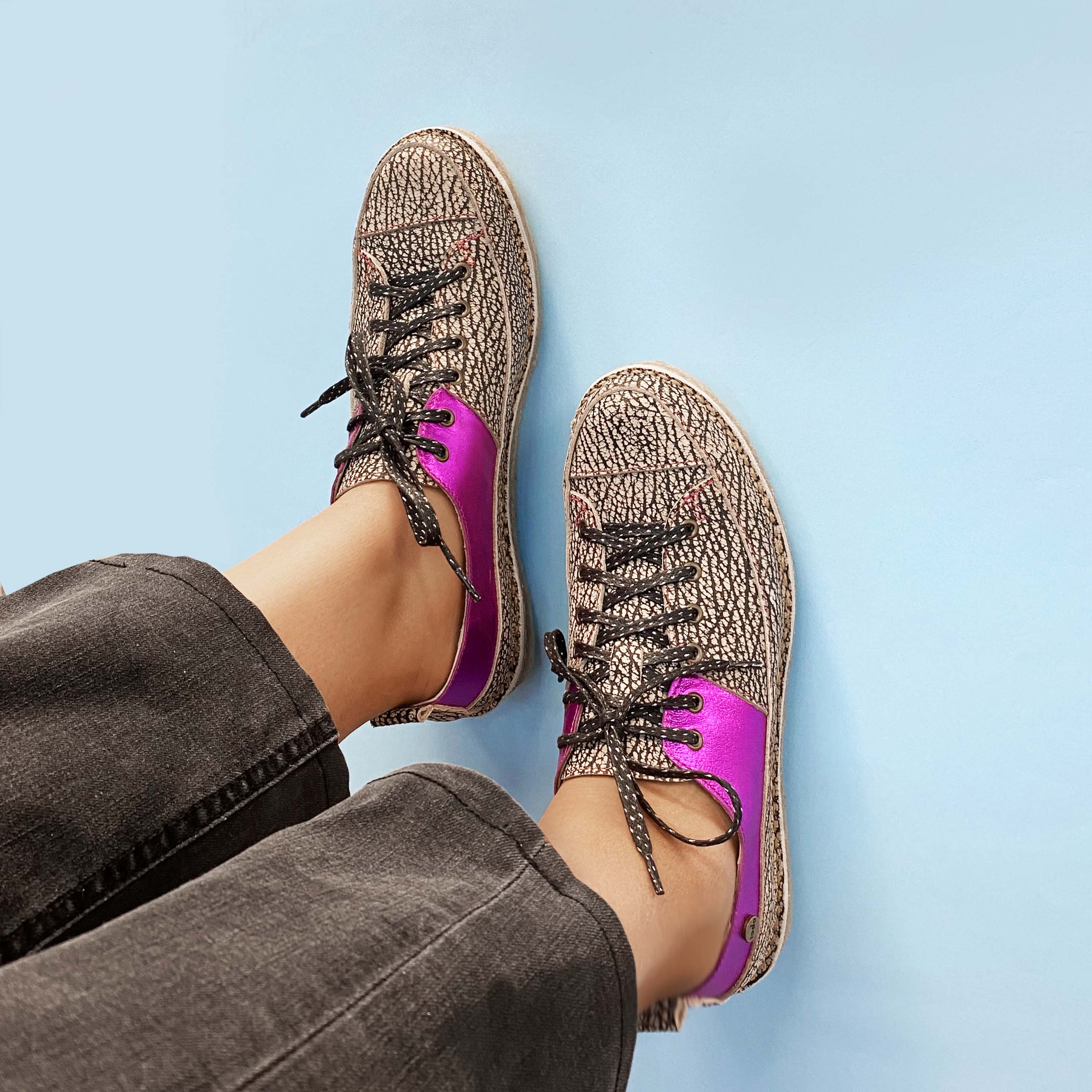 Zapato Kutsu Mujer Jaspe y Morado