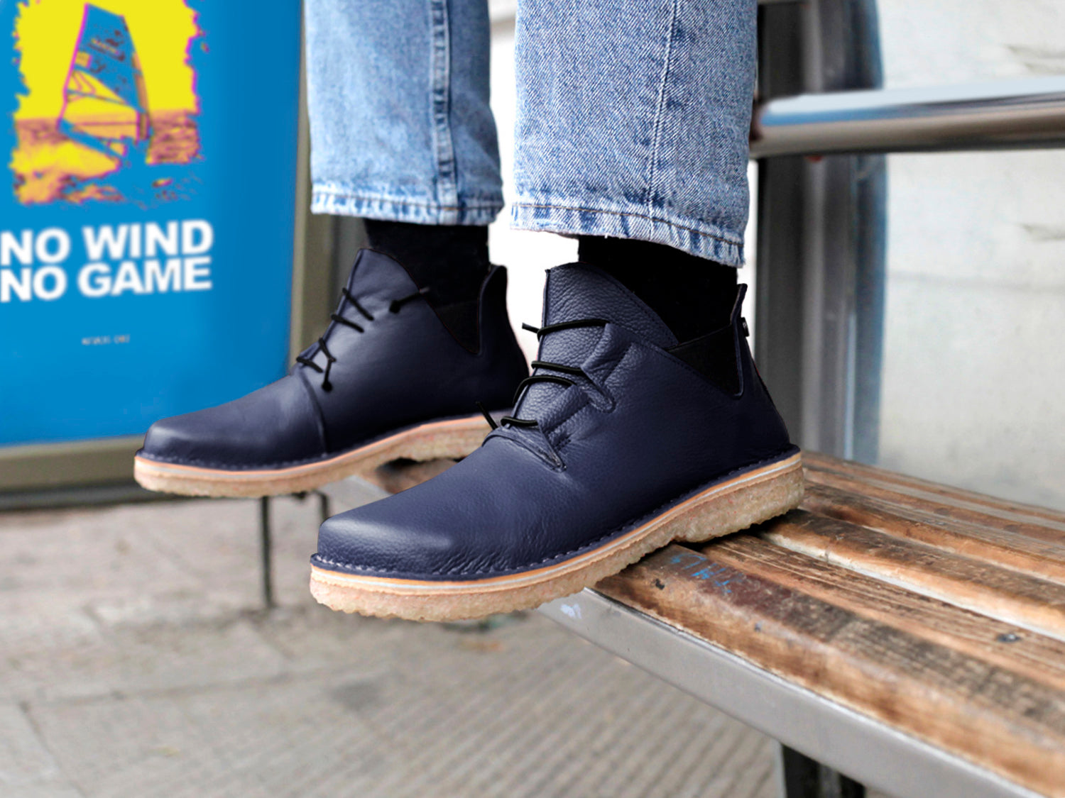 Zapato Magovi Hombre Azul Marino Poro