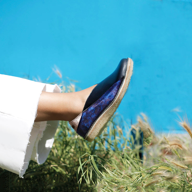 Zapato Mitsue Mujer Azul Metal