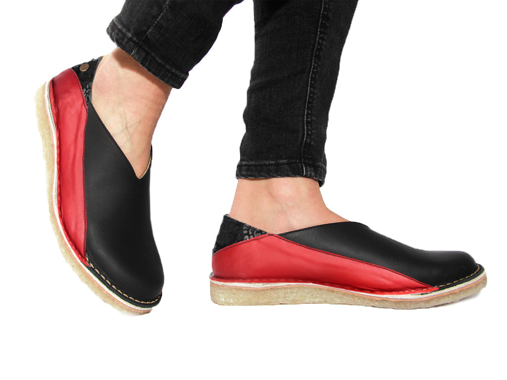 Zapato Mujer Mitsue Negro y rojo