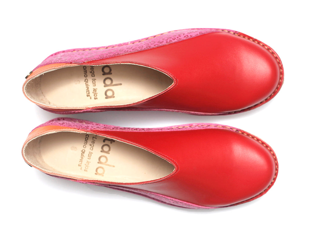 Zapato Mitsue Mujer Rojo y Fucsia