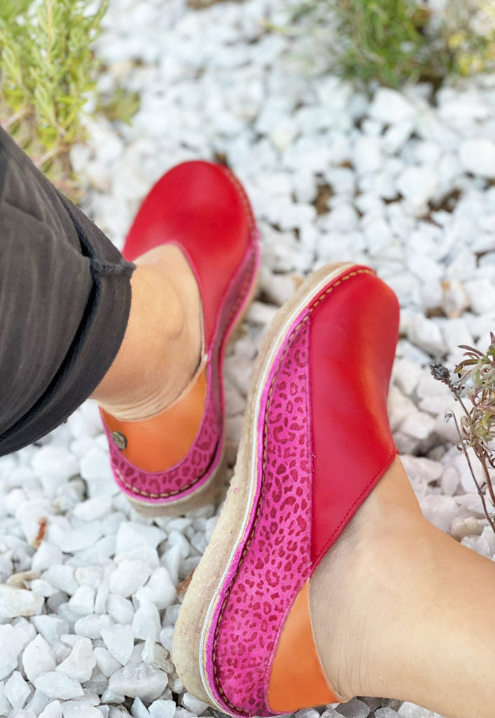 Zapato Mujer Mitsue Rojo y Fucsia