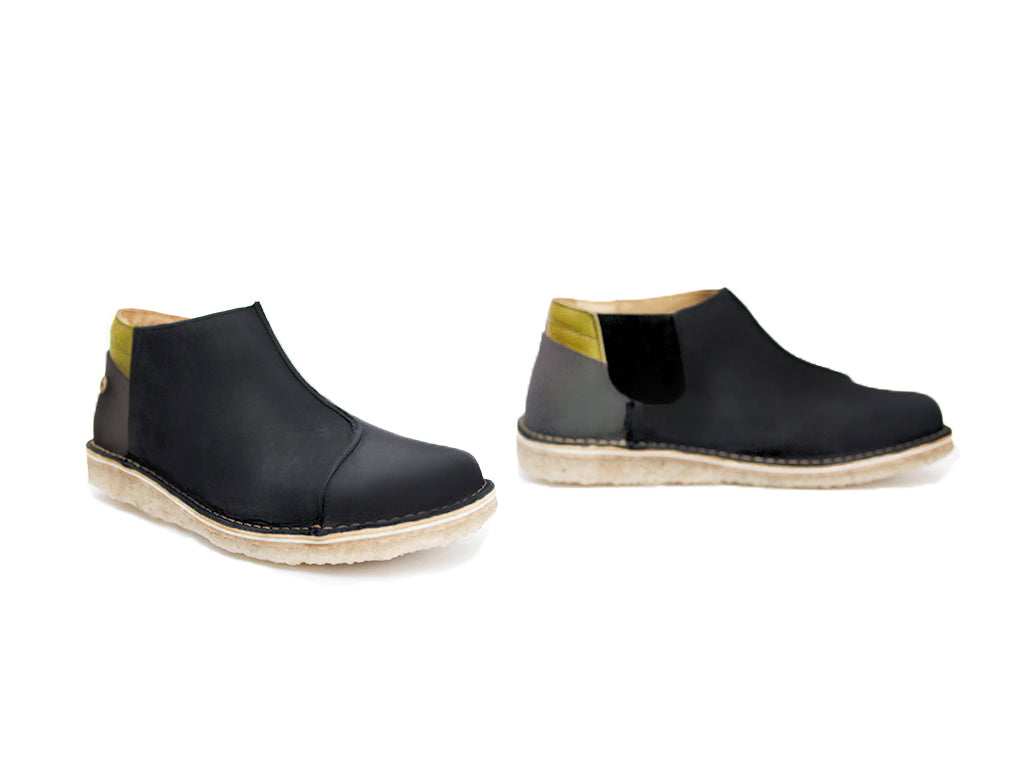 Zapato Nordico Hombre Negro Cera - Amarillo